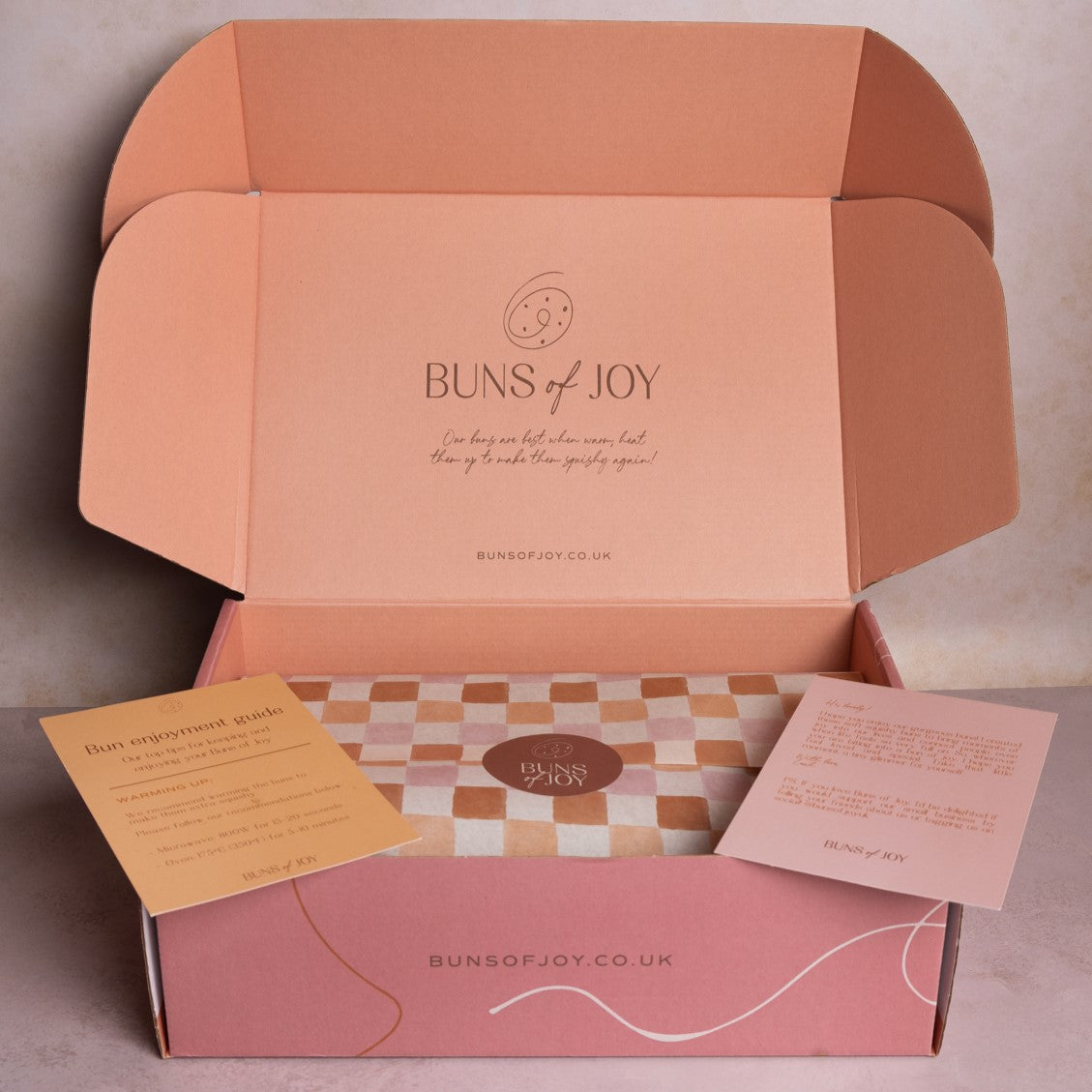 Pink Buns of Joy Gift Box with Greetings Cards